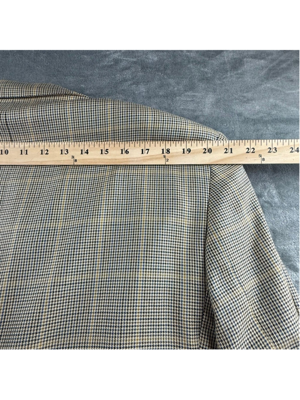 Holt Renfrew Samuelsohn Blazer Men 48R Silk Wool Micro Check Quiet Luxury Beige - Picture 16 of 16